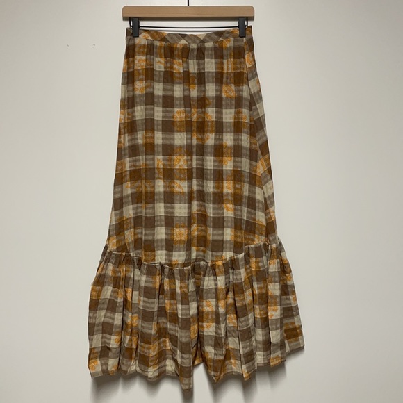 URBAN OUTFITTERS | Million Miles Plaid Midi Skirt - Picture 5 of 6